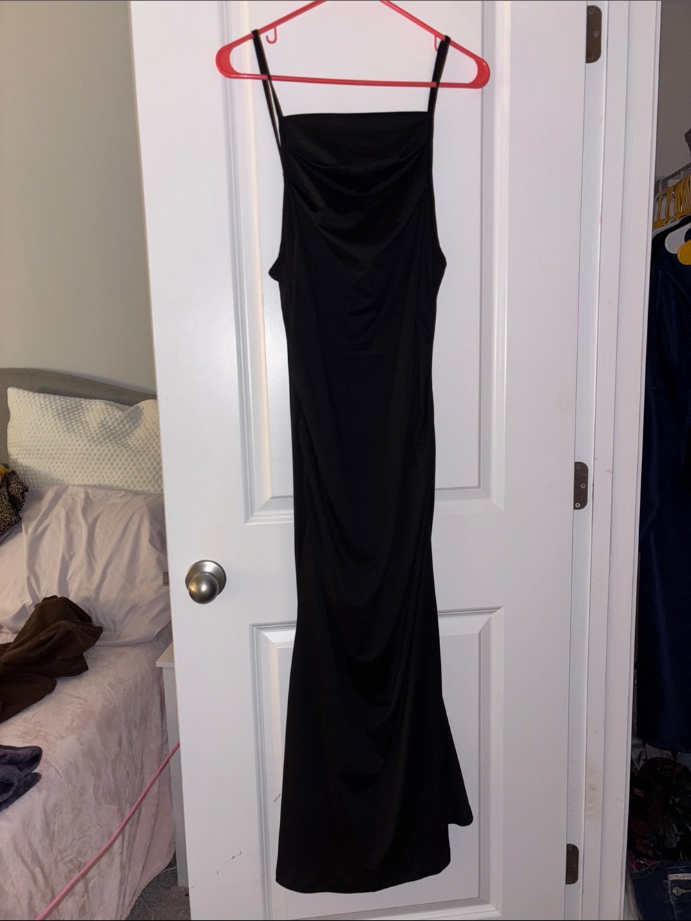 SHEIN Black Cowl Neck Maxi Slip Dress